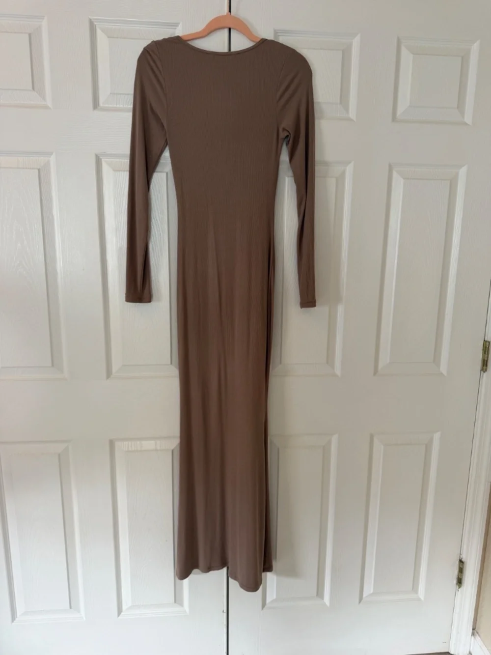 Abercrombie & Fitch Beige Long-Sleeve Maxi Lounge Dress Sz. S